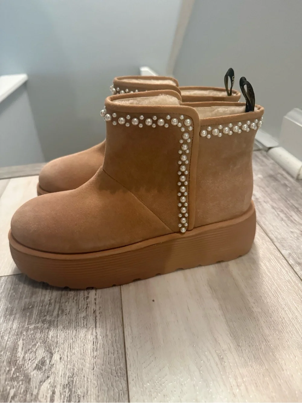 Stuart Weitzman NELLIE PEARL FLATFORM BOOTIE Size 7 NWT